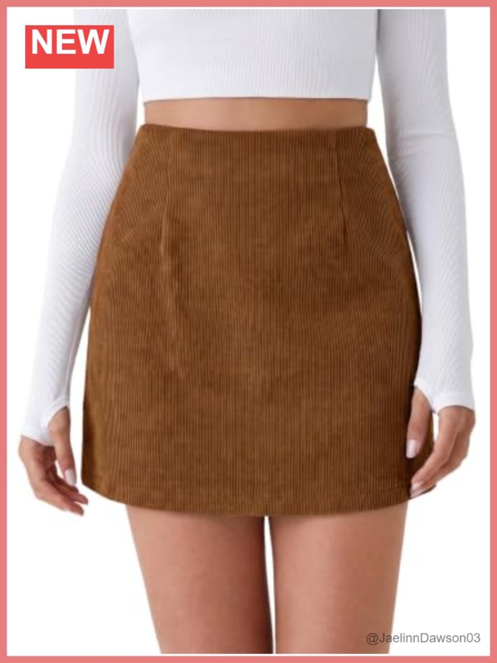 Women's Corduroy Mini Skirt High Waist A-Line with Built-in Shorts